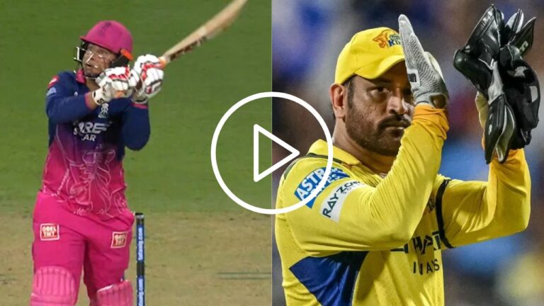 Vaibhav Sooryavanshi Channels MS Dhoni with Stunning Helicopter Shot vs PBKS