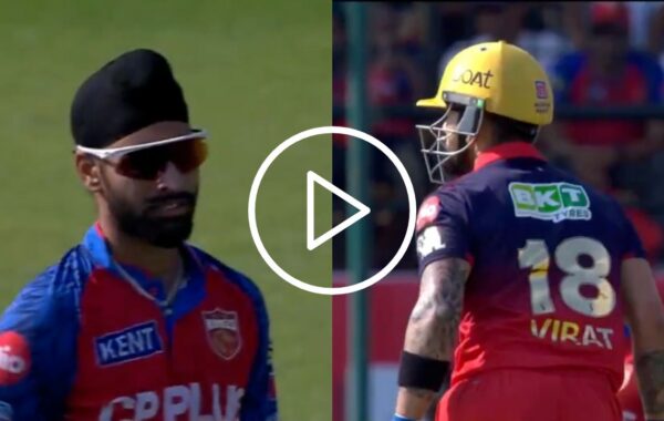1779016466831 Virat Kohli gives death stare to Harpreet Brar during RCB vs PBKS IPL 2026 game