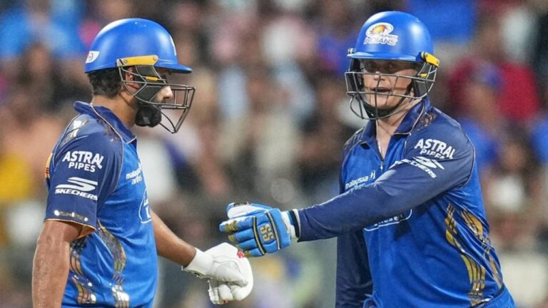 Rohit and Rickelton Lead Mumbai Indians to Historic Wankhede Chase