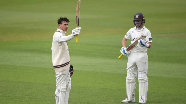 Dan Lawrence double-hundred puts Surrey in charge at the Kia Oval